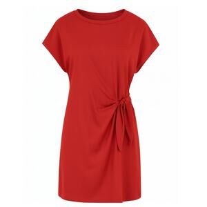 See You Monday Dark Pink Knotted Dress Large